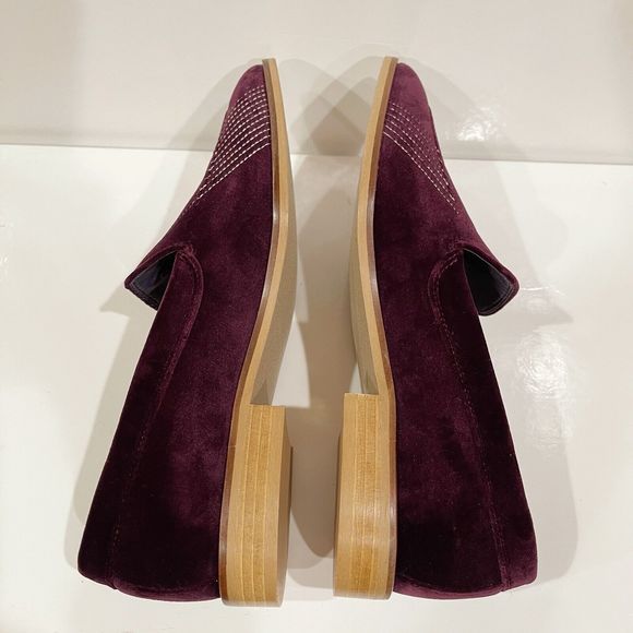 Everlane The Velvet Modern Loafers Womens Size 7 Embroidered Burgundy NEW NO BOX - Picture 10 of 16